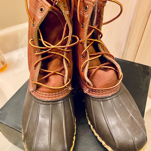 Men’s LL Bean Leather Primaloft Flannel Lined Boot - Picture 3 of 5